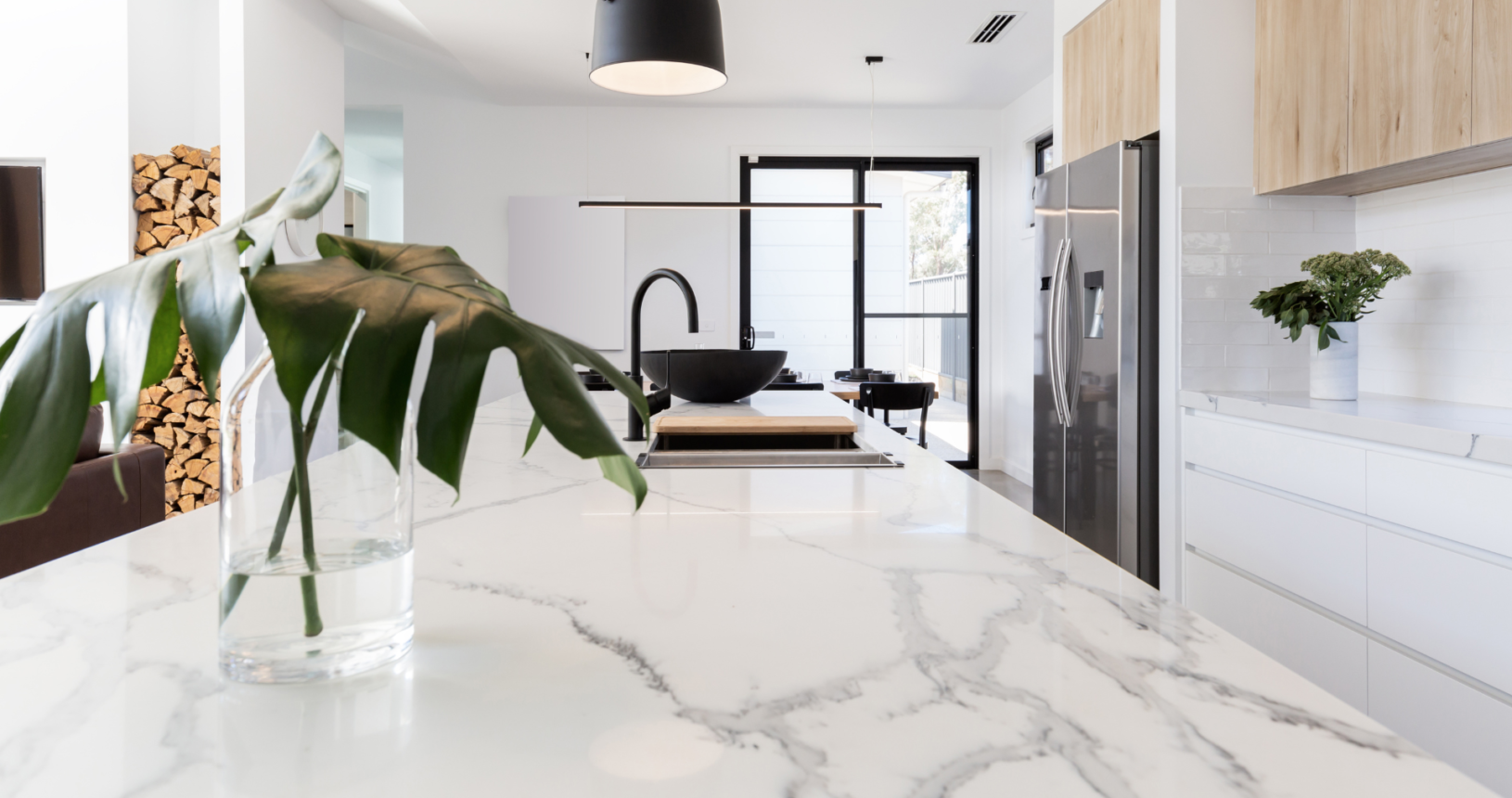 Carrera marble countertops